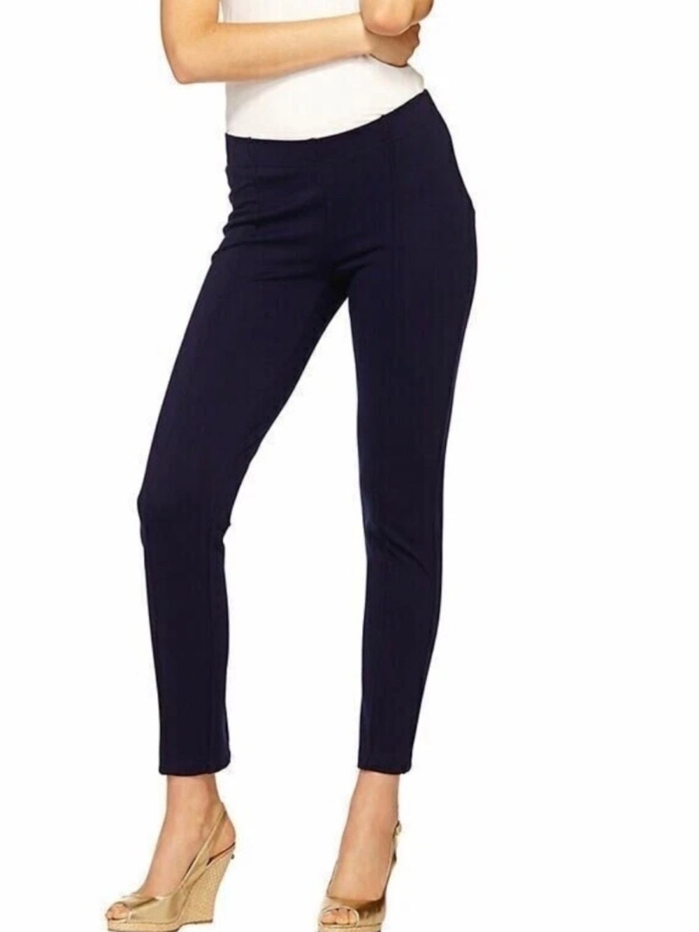 Lily Pulitzer Pull On Pointe Knit Travel Pants in Midnight Blue size L